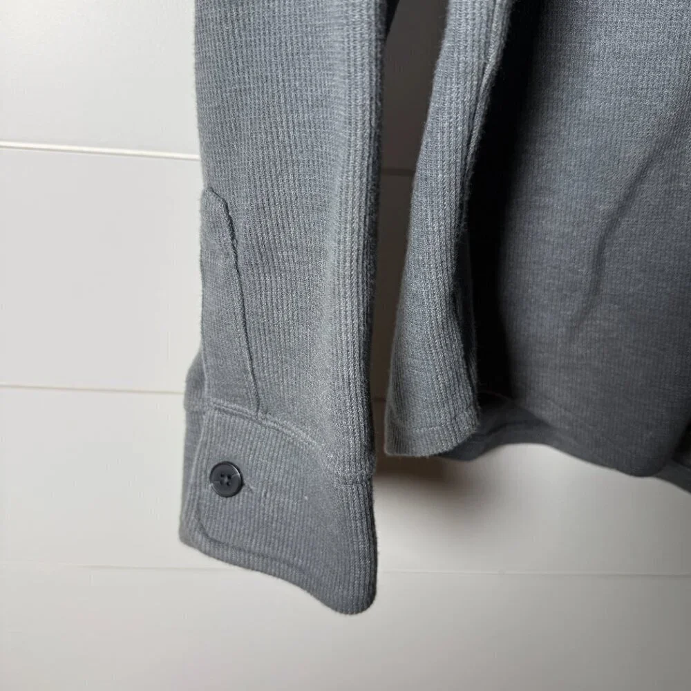 J. Crew Authentic Fleece Button Down, 2 Front Breast Pockets, Gray Sz. Small